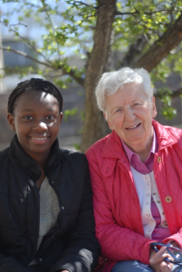 Sister Mary with one of the girls from Sophia Academy.