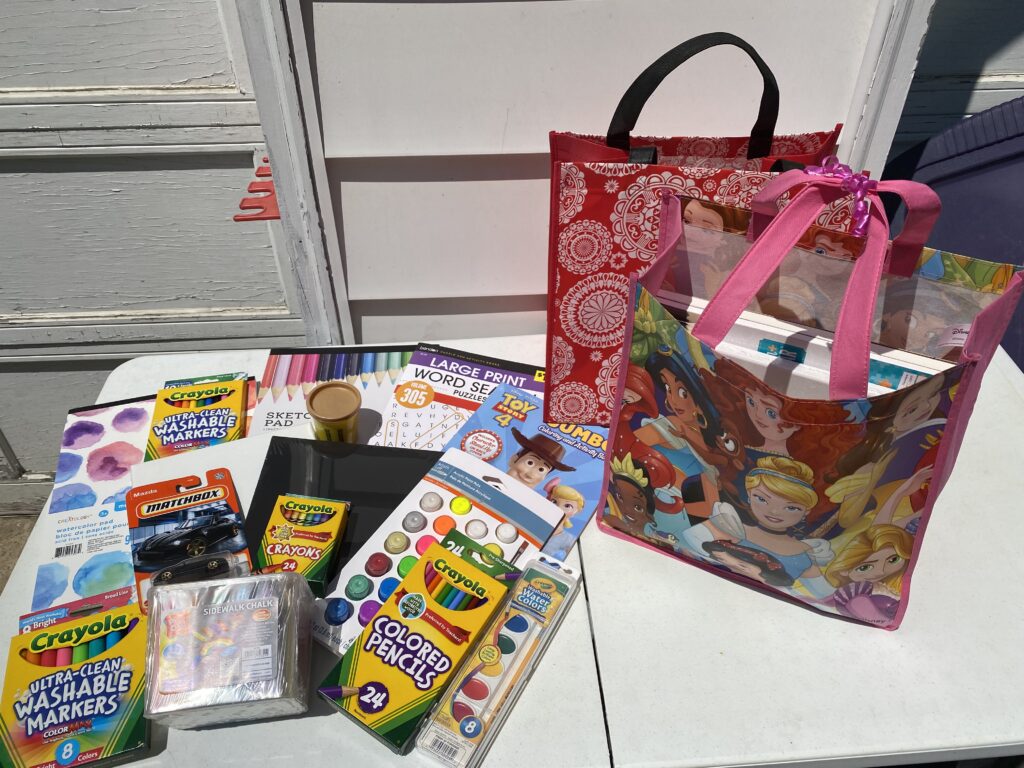 An image of one of the welcome kits created by the author.